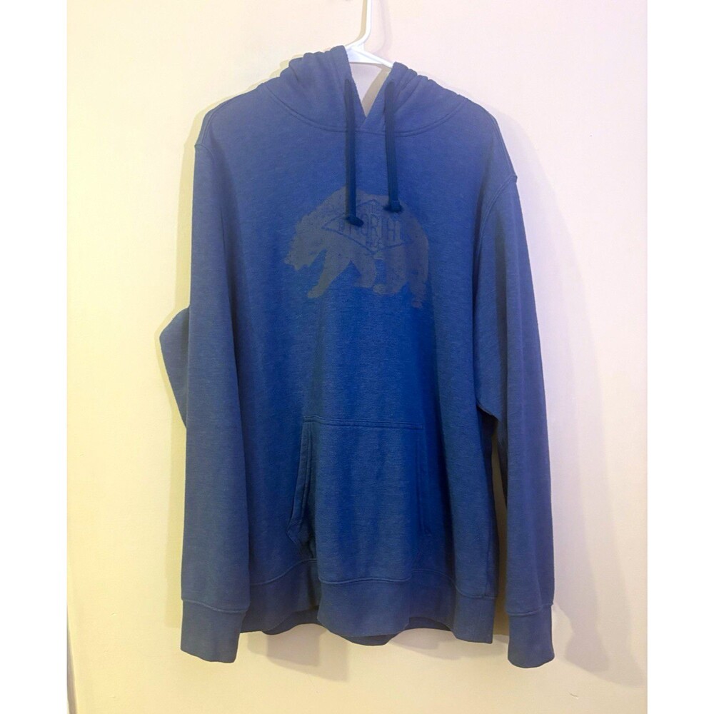The North Face Hoodie Mens XL Blue Grizzly Bear Pullover Sweater Outdoors